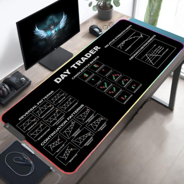 31.5x11.8in Crypto Gift Stock Market Day Trader RGB Mousepad Led, 15 - Image 5