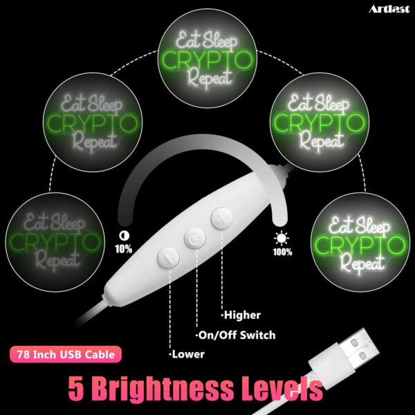 Eat Sleep Crypto Repeat Neon Sign Game Wall Decor Glow Cool White+green - Image 5