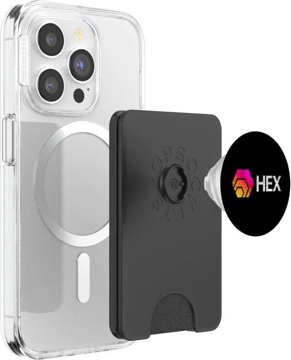 Hexican Logo HEX Distressed Vintage Crypto Trader Gift PopSockets Black - Image 3