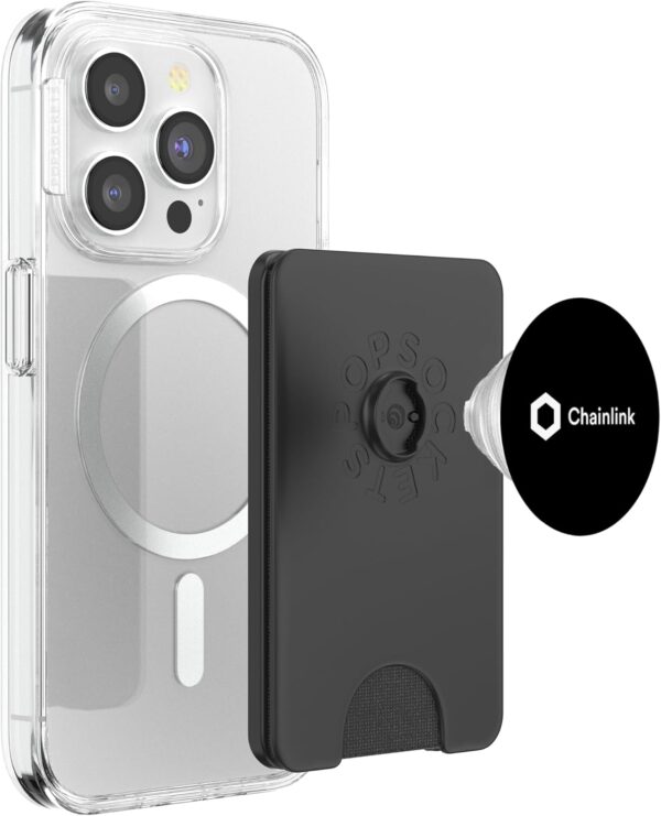 Chainlink White LINK Blockchain Defi Coin Crypto Trader Gift PopSockets Black - Image 3