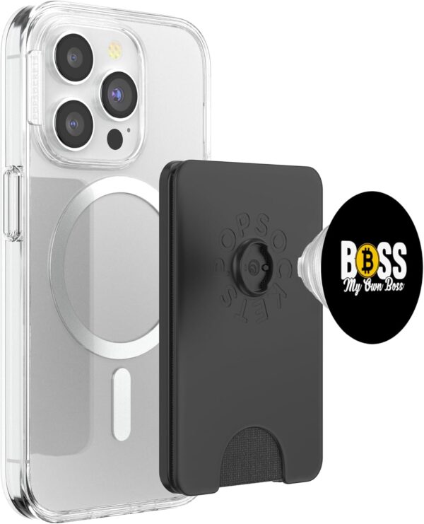 Bitcoin Boss My Own Funny BTC Crypto Gift PopSockets PopWallet Black - Image 3