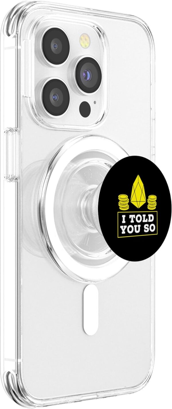 EOS I Told You So Gift Crypto Trading EOS.IO Bitcoin PopSockets PopGrip Clear - Image 4