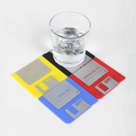 Nineties Nerd Retro Floppy Disk Non-slip Red, Yellow, Blue, Multicolor, Black
