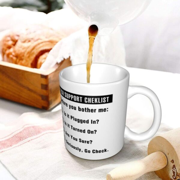 Funny Tech Support Checklist Helpdesk Hotline Coffee & Tea Gift Mug White - Image 4