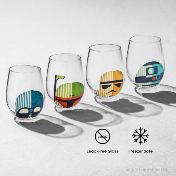 JoyJolt Star Wars™ Helmet Hues Tumblers Stemless Glasses. Set of 4 HH681 - Image 7