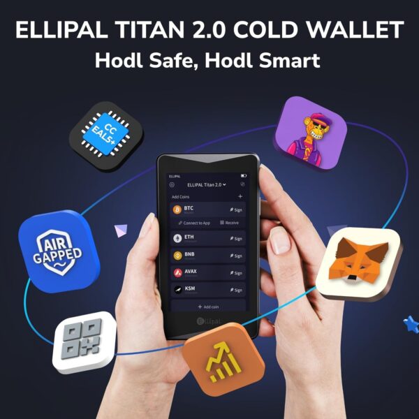 ELLIPAL Titan 2.0 Crypto Cold Wallet, 100% Offline, Air-gapped - Secure Grey - Image 2
