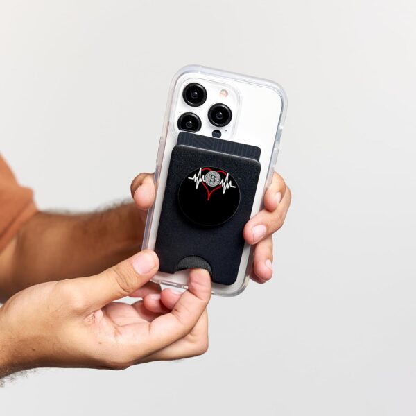 Heartbeat Bitcoin Crypto Trader Investor Gift Boys Girls PopSockets Black - Image 5