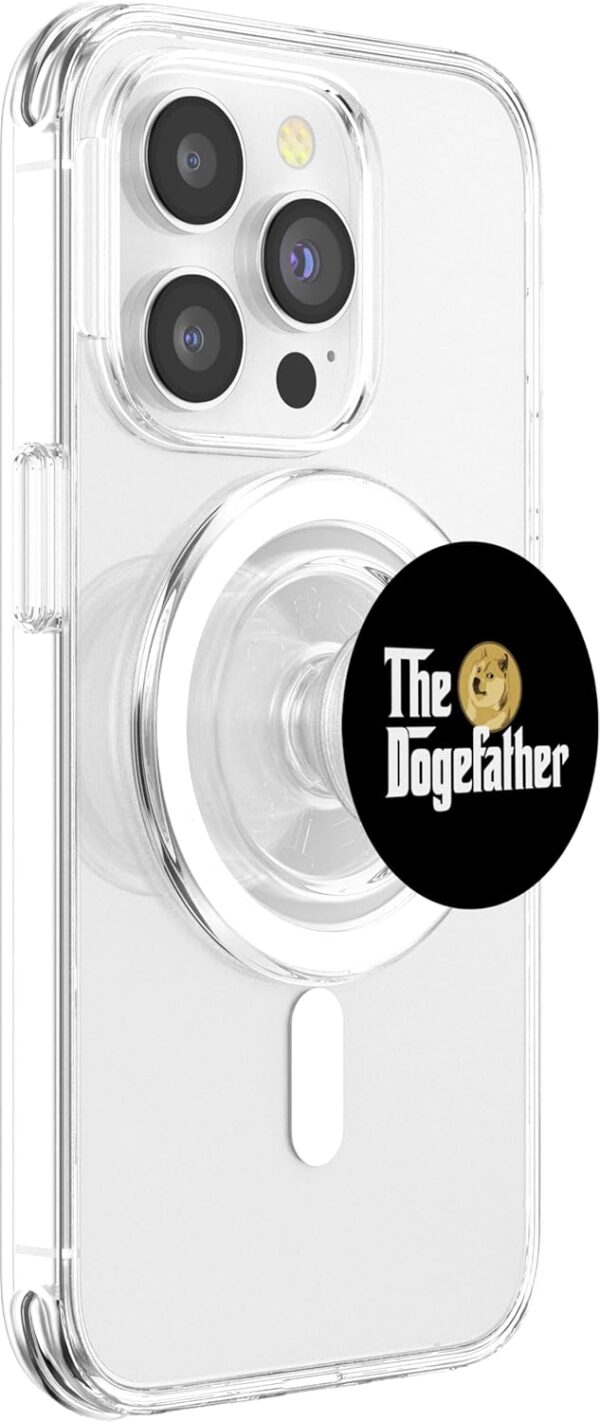 Funny The Dogefather Dad Shiba Inu Doge Dogecoin Crypto Meme PopSockets Clear - Image 4
