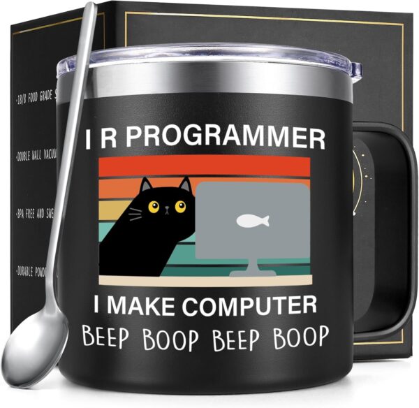 Qtencas Programmer Gifts for Men Women, I R I Make 1-Black - Image 7