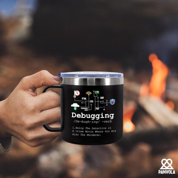 Panvola Debugging Definition Computer Programmer Student Teacher 14 oz, Black - Image 7
