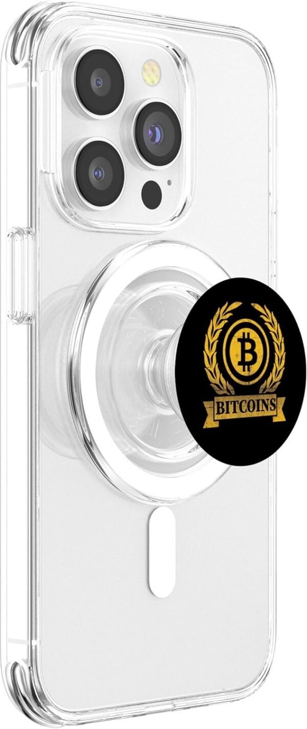 Bitcoin Logo New Crypto Gifts for Men Women PopSockets PopGrip Clear - Image 4