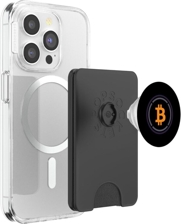 Wrapped Bitcoin WBTC Cryptocurrency Crypto Trader Gift Black PopSockets - Image 3