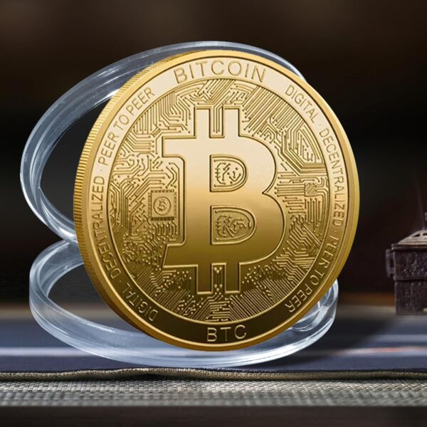 Bitcoin Coin Souvenir Gold Plated with Protective Case Physical 5pcs - Image 6