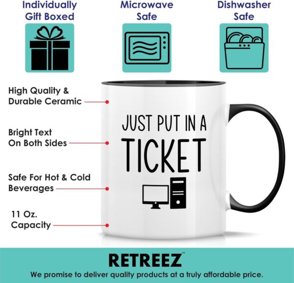 Retreez Funny Technical Tech Support White Mug with Black Handle and Inner - Image 3