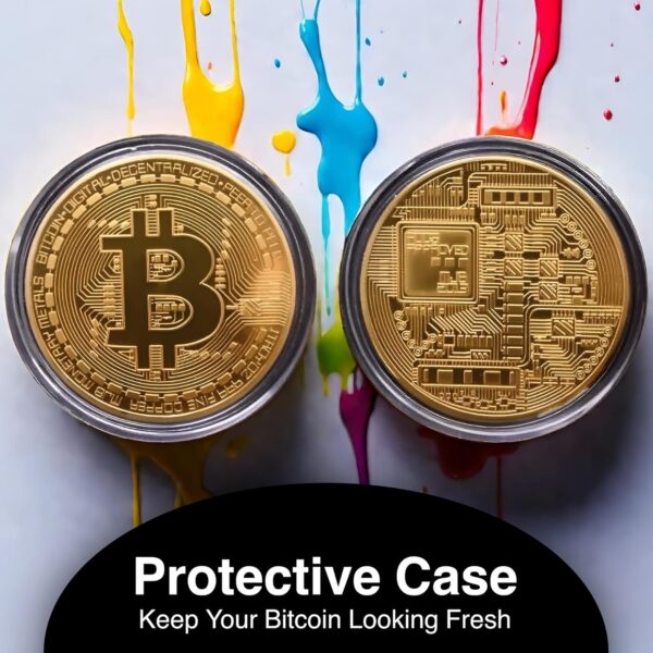 Bitcoin Coin - Commemorative BTC Coins Plus Clear Protective Case, Physical... - Image 6