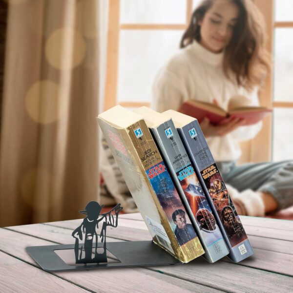 Renovatio Black Metal Bookend – Cute, Unique, Geeky Decor for Home, - Image 6