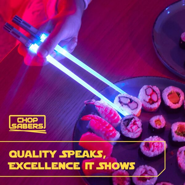 Lightsaber Chopsticks Light Up - LED Glowing Saber Star 1 pairs, Blue - Image 3