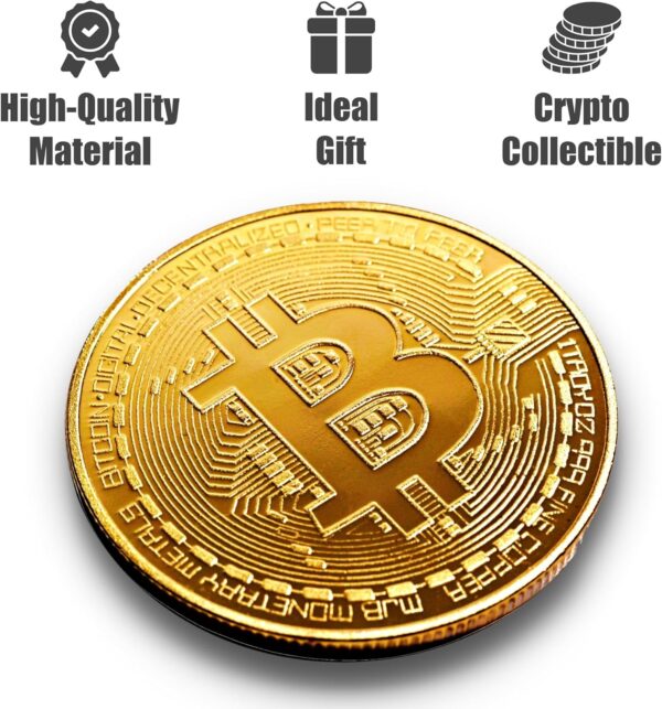 Bitcoin Coin - Commemorative BTC Coins Plus Clear Protective Case, Physical... - Image 2