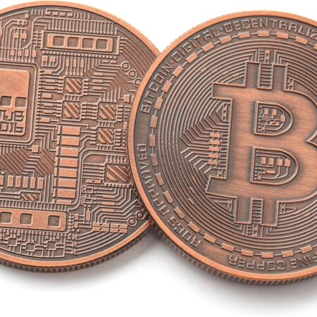 Bitcoin Coins | 2X Copper Coin 1 oz.999 Pure | Gifts for Collectors &...
