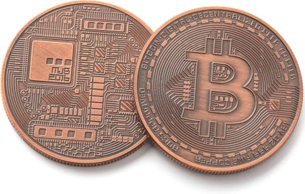 Bitcoin Coins | 2X Copper Coin 1 oz.999 Pure | Gifts for Collectors &...
