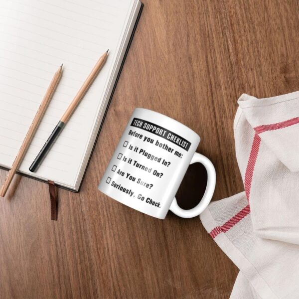 Funny Tech Support Checklist Helpdesk Hotline Coffee & Tea Gift Mug White - Image 5