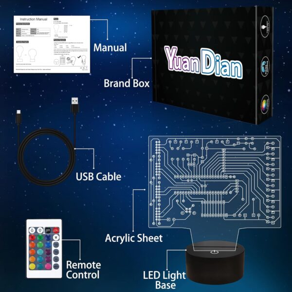 Geeky Gifts, Computer Geekery PCB Lamp 16 Colors Changing Touch & Multicolor - Image 8