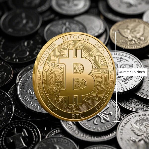 Bitcoin Coin Souvenir Gold Plated with Protective Case Physical 5pcs - Image 3