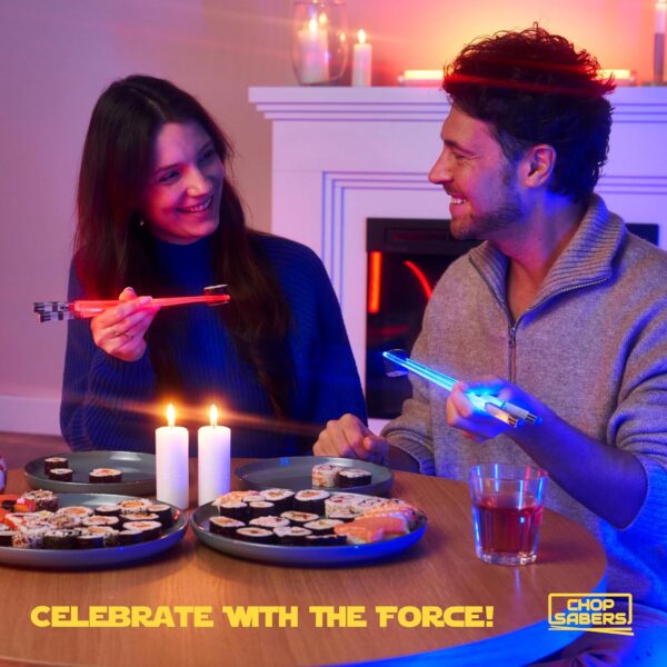 Lightsaber Led Light Up Chopsticks (2-Pairs, Blue & Red) & Red - Image 8