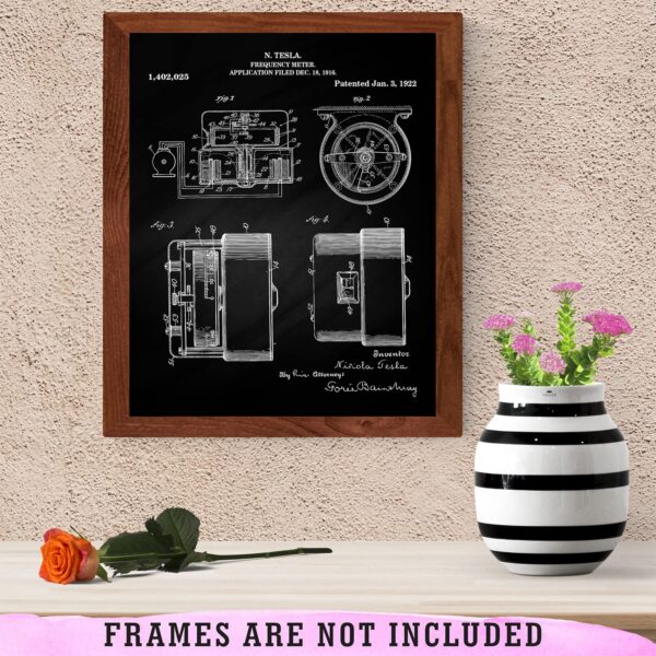 Nikola Tesla Vintage Patent Wall Art - 8" x 10" Unframed Photo, Black, White - Image 8