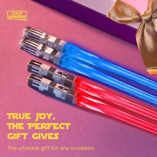 Lightsaber Led Light Up Chopsticks (2-Pairs, Blue & Red) & Red - Image 6