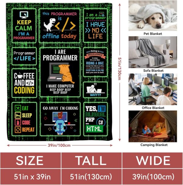Programmer Blanket, Coding Computer for Men 60"x50", - Image 3