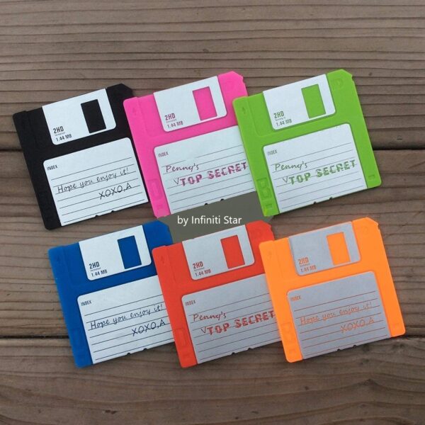 Floppy Disk Coaster Video Game Green, Blue, Pink, Yellow, Black, Red - Image 2