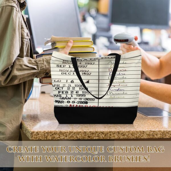 Sieral 2 Pcs Librarian Gifts for Women Library Due Date Canvas Tote Bag for... - Image 6