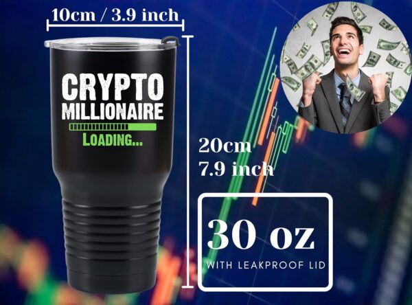 Onebttl Crypto Gifts for Men, Currency 30oz Stainless Black - Image 3