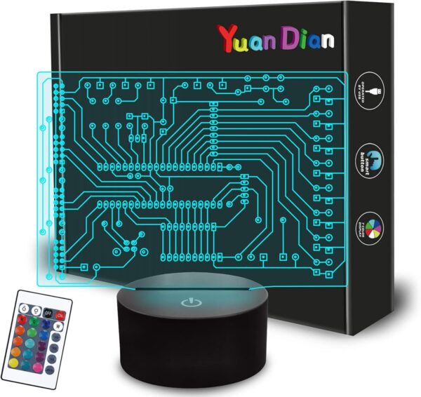 Geeky Gifts, Computer Geekery PCB Lamp 16 Colors Changing Touch & Multicolor
