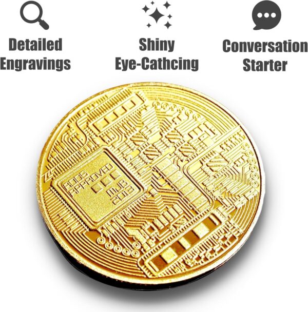 Bitcoin Coin - Commemorative BTC Coins Plus Clear Protective Case, Physical... - Image 3