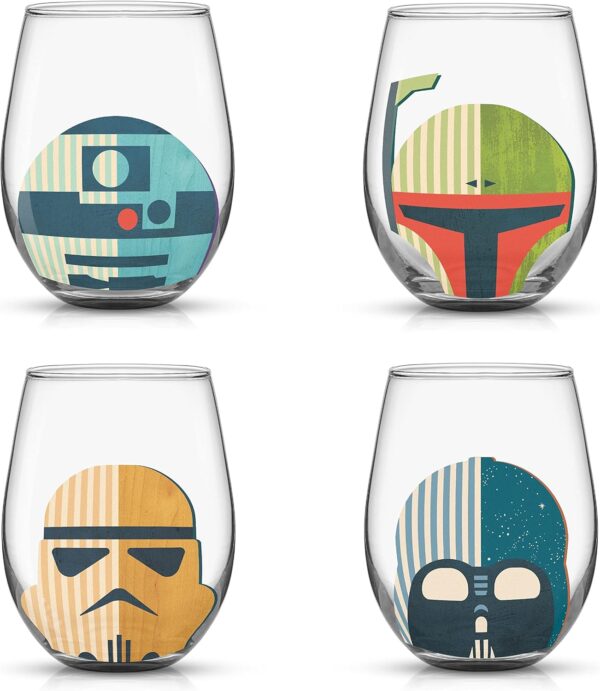 JoyJolt Star Wars™ Helmet Hues Tumblers Stemless Glasses. Set of 4 HH681