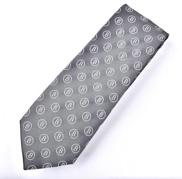 Grey Bitcoin Necktie - Blockchain - cryptocurrency necktie - crypto... - Image 3