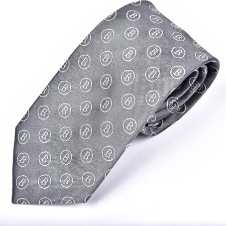 Grey Bitcoin Necktie - Blockchain - cryptocurrency necktie - crypto...