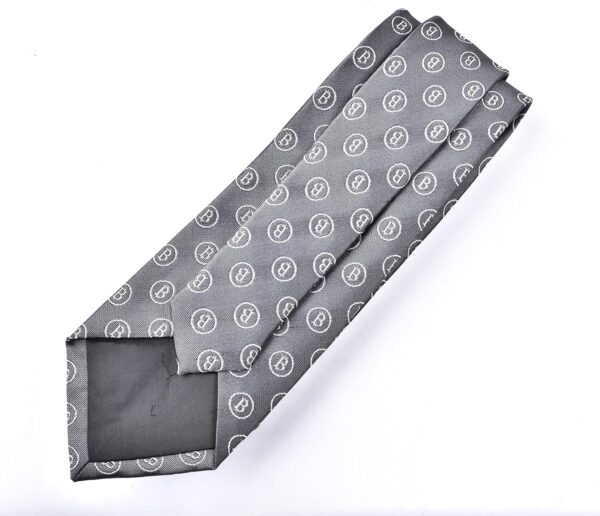 Grey Bitcoin Necktie - Blockchain - cryptocurrency necktie - crypto... - Image 4