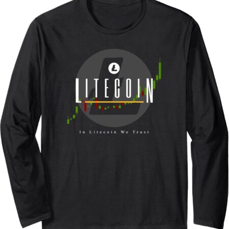 Litecoin Cryptocurrency LTC Crypto Gift for Men Women Long Small, Black