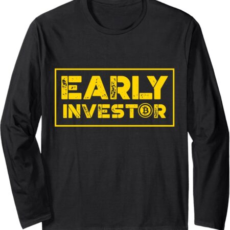 Early Investor Bitcoins Men Women Gifts for Crypto Long Sleeve Small, Black