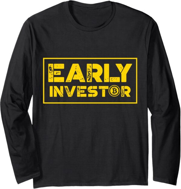 Early Investor Bitcoins Men Women Gifts for Crypto Long Sleeve Small, Black