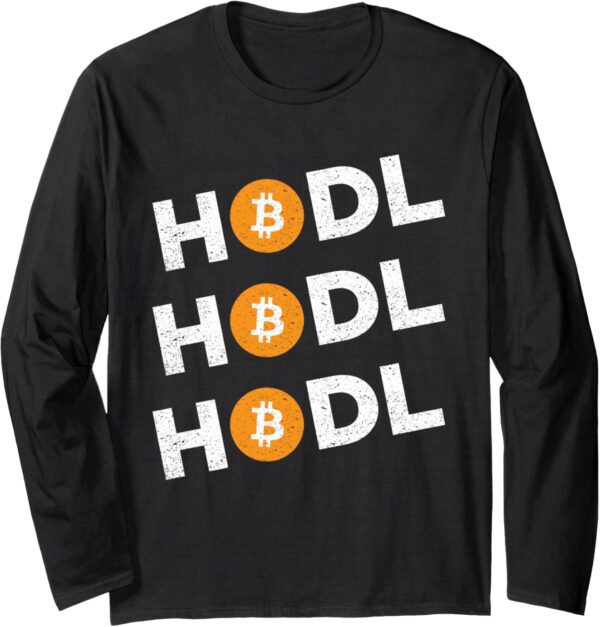 Bitcoin HODL - Funny Crypto Gift For Men & Women Long Sleeve Small, Black
