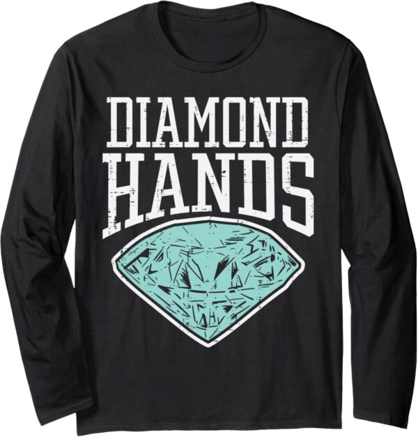 Diamond Hands Crypto Stocks Cryptocurency Trader Men Women Long Small, Black