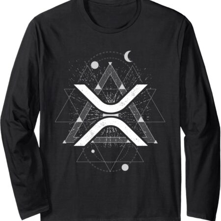 XRP Crypto Gift Cryptocurrency Blockchain Community Long Sleeve Small, Black