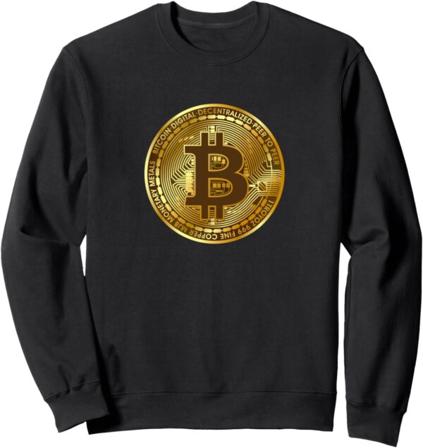 Bitcoin BTC Gold Coin Crypto Trader Gift Colors Blockchain Small, Black