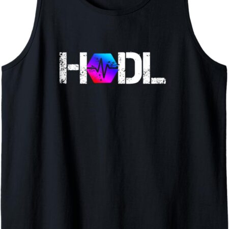 Pulse Chain hold distressed Crypto Trader Gift Tank Top Small, Black