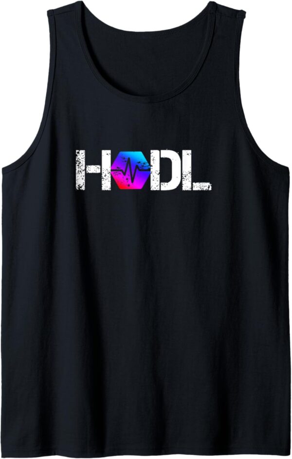 Pulse Chain hold distressed Crypto Trader Gift Tank Top Small, Black