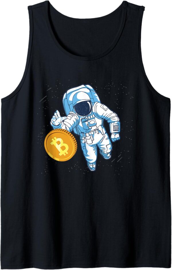 Bitcoin Astronaut Trader Crypto Asset Cryptocurrency Gifts Tank Small, Black